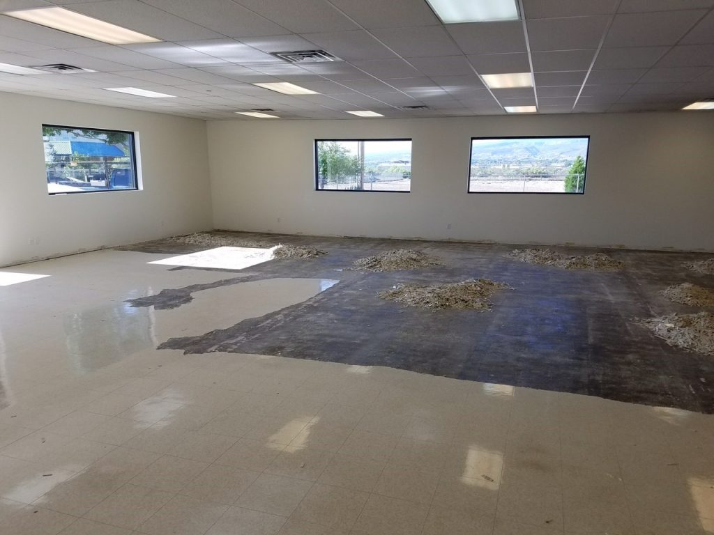 Removing Commercial Floor to Replace