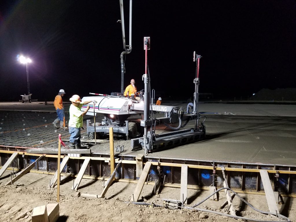 Finishing concrete foundation construction